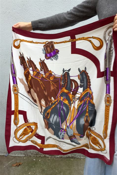 vintage hermes scarf with horses|vintage hermes scarf price guide.